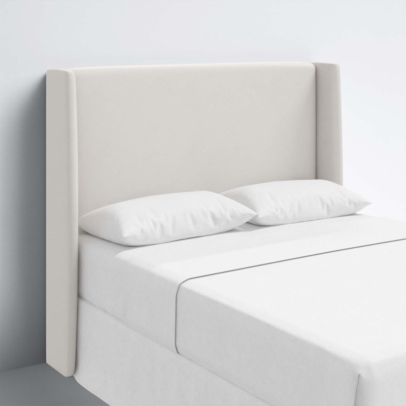 Wilburg Faine Headboard, Twin, Bella Light Gray Performance Velvet