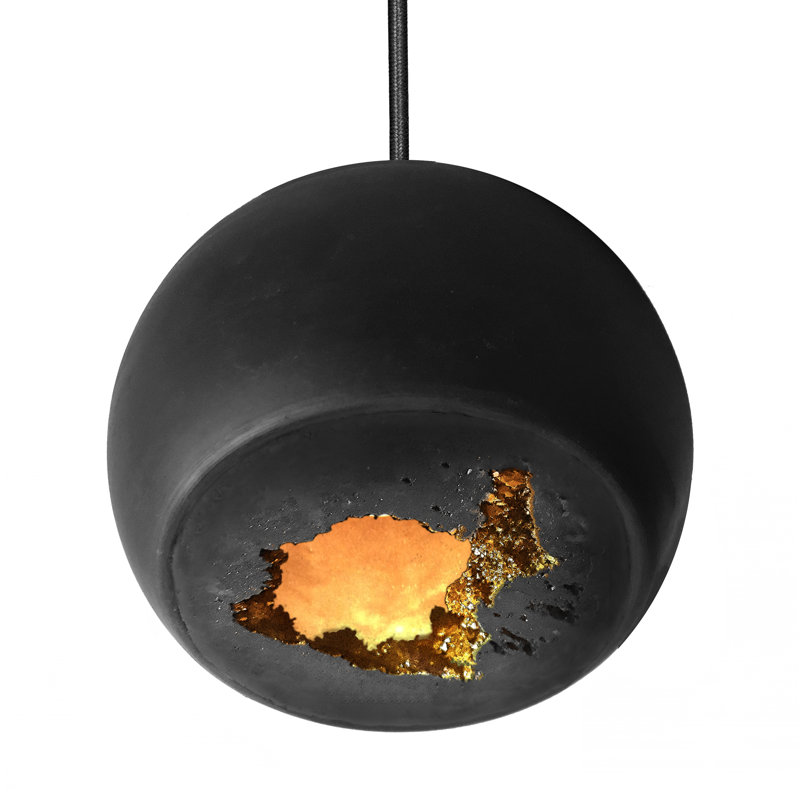Geode 1 - Light Pendant, Matte Black/Brass