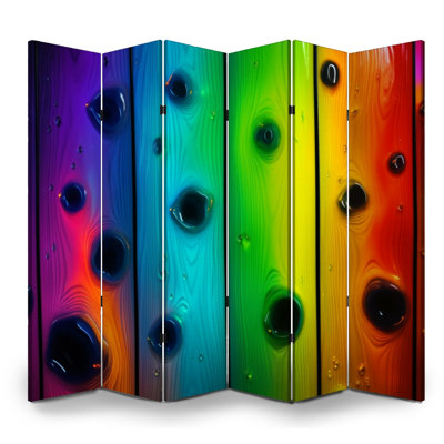 6 panneaux de paravent pliant paravent Royal Vibrant Rainbow