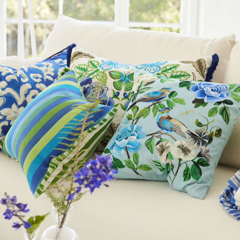 Miraflores Decorative Pillow, Cobalt Floral