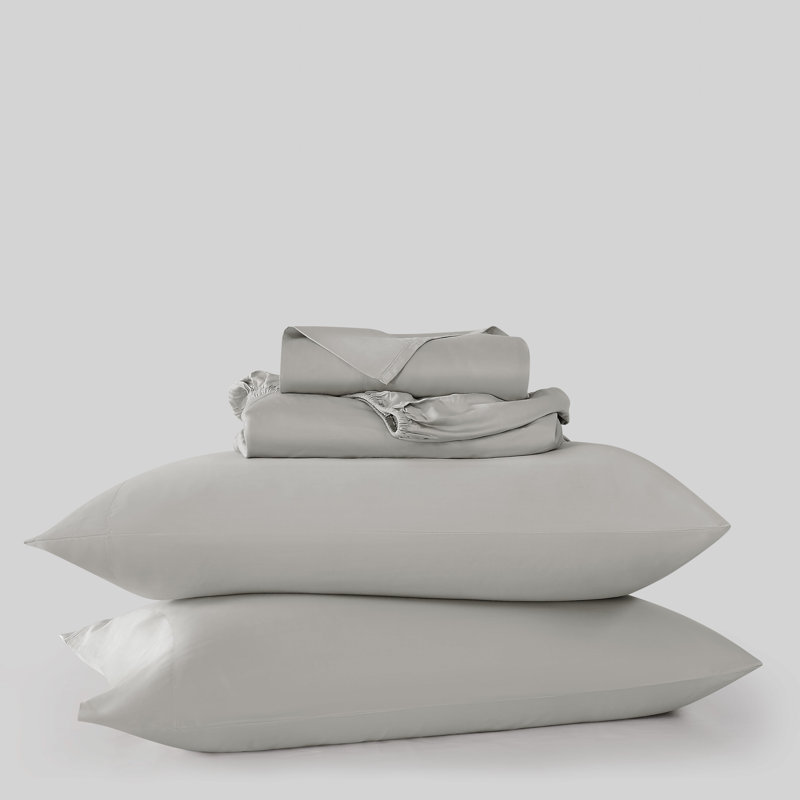 Frye 300 Thread Count Bamboo Sheet Set, Queen Sheet Set, Light Gray