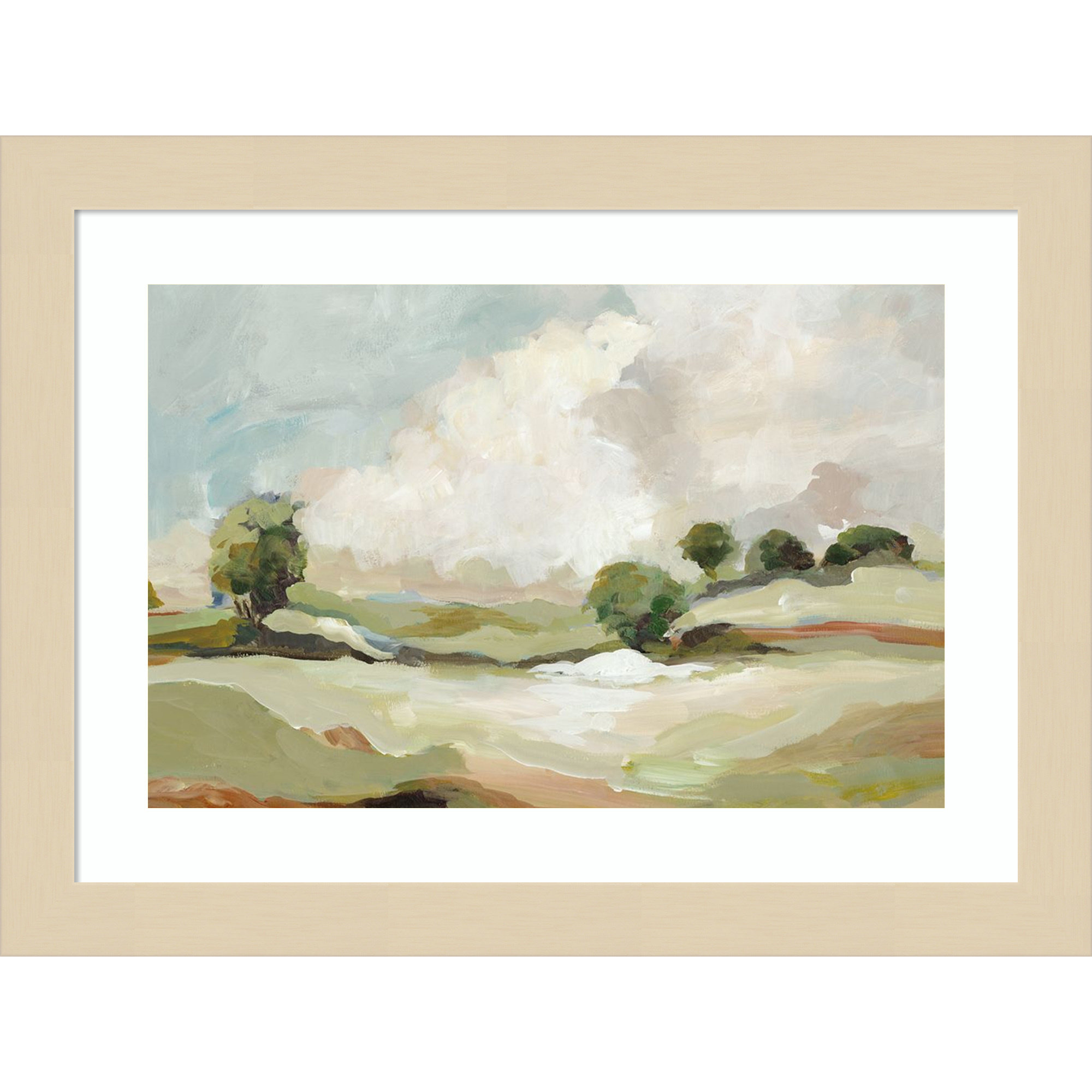 Pastoral Land by Wood Framed Wall Art Print, Brown, 10" H x 13" W