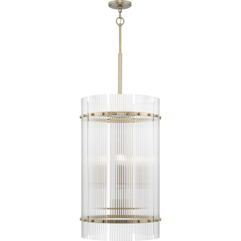Four-Light Contemporary Foyer Light, Soft Gold