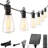 Outdoor Solar String Lights Waterproof 58FT with 25 Shatterproof ST38 LED Bulbs, with Remote