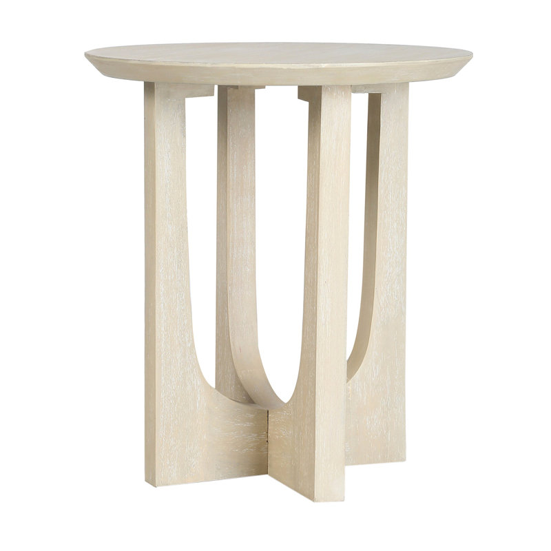 Beige Mango Wood Reverse Arch Side Table