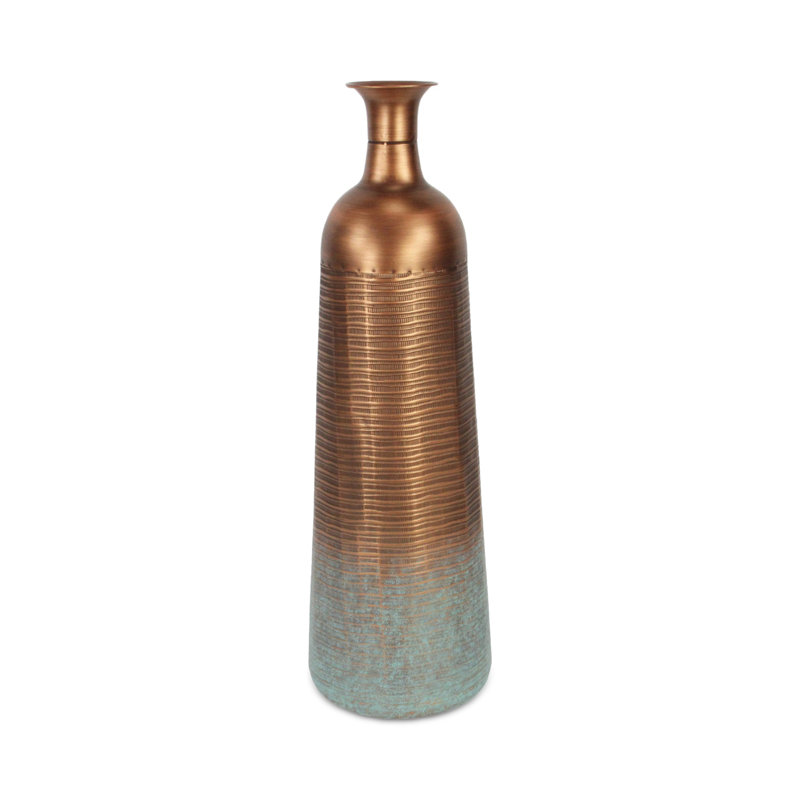 Vase de plancher en métal Farnaz, H 28,25 po x l 8,75 po x P 8,75 po