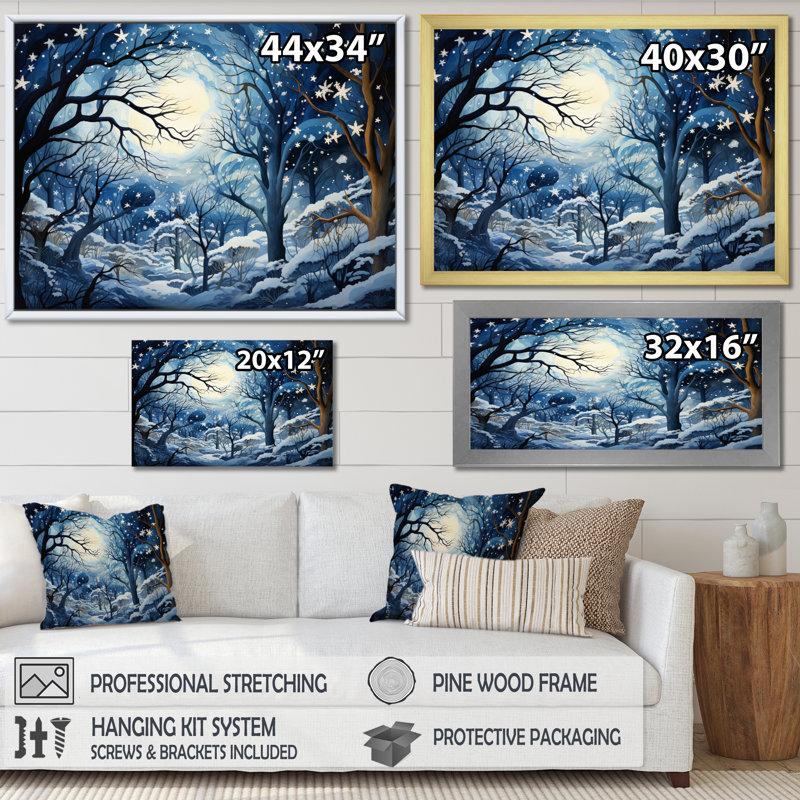 Ciel bleu céleste auvent pastoral sur toile, 16" H x 32" W, Toile tendue