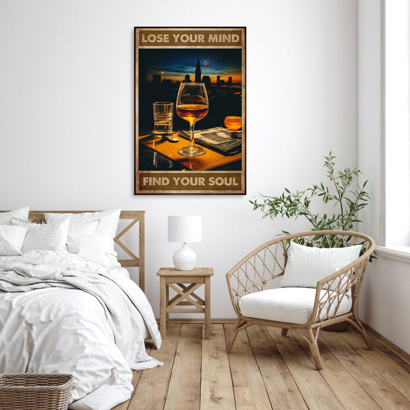 «Jator Wine Lose Your Mind», reproduction d'art rectangulaire sur toile tendue sur toile tendue