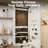 Dresser set cabinet, LED mirror and power outlet, can hold jewelry, perfume, matching stool