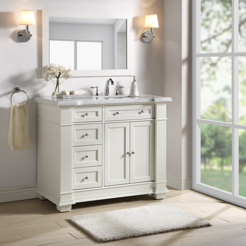 Riccardo 42" Single Bathroom Vanity Set, Off-White