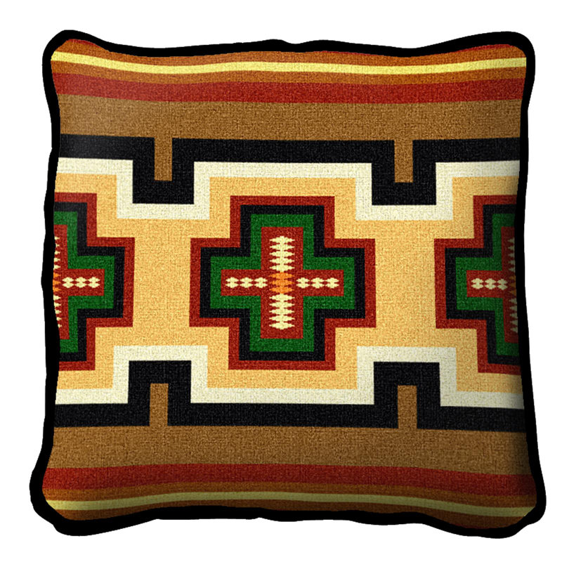 Coussin en coton Hayat, Brun/beige