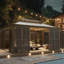 Pavillon de jardin 12 po x 16 po, véranda entièrement fermée avec portes coulissantes verrouillables, pavillon de jardin à toit double en acier galvanisé, solarium de patio à cadre en aluminium pour la cour arrière-129167806