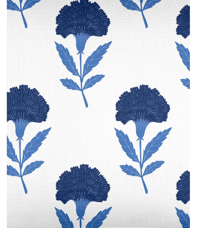 Printed Pillows Linen Pillow Cover, Blue, Rectangle 14" H x 20" W, Pillow Cover Only - No Insert