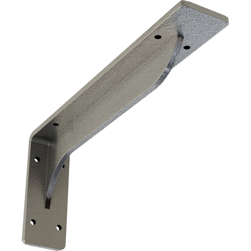 2"W x 12"D x 5 1/4"H Embrey Steel Bracket, Hammered Silver, 5.25" H x 2" W x 12" D, Hammered Silver