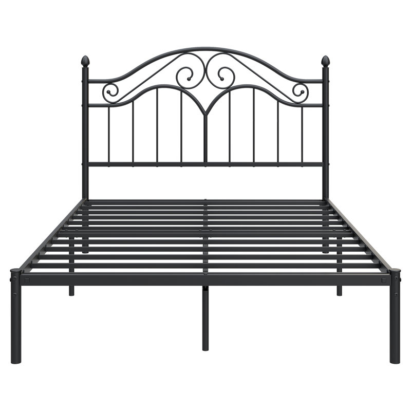 Lit plateforme Alecia, Noir, Grand