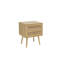Perseus Modern Light Brown 2 Drawer Rattan Bedside Table for Bedroom