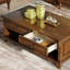 Table basse brune en bois massif et manufacturé-1175070356