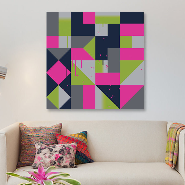« 80 », impression sur toile, H 18 po x l 18 po x P 1,5 po, Pas de tapis, Toile tendue
