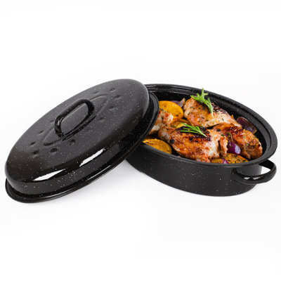 Grullon 38cm Enamel Self Basting Roaster
