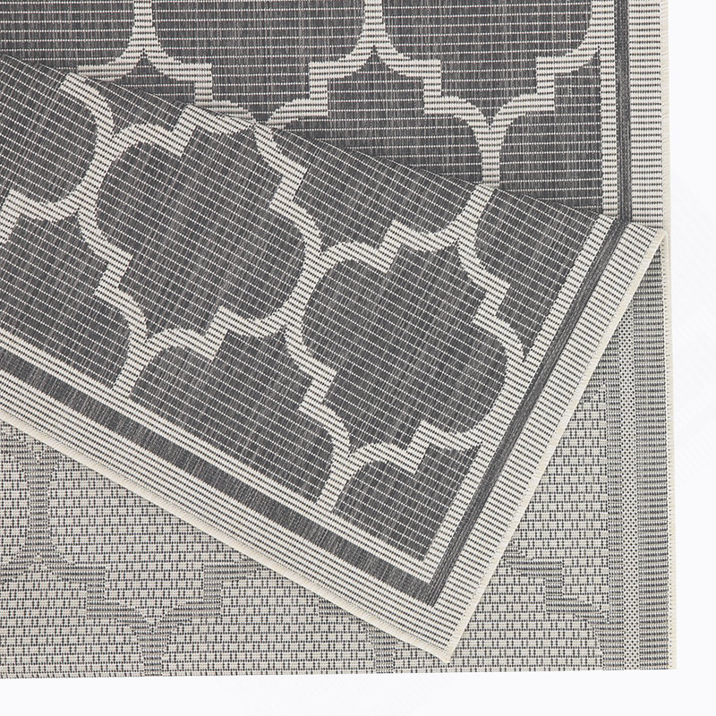 Sunshine Anthracite  Indoor/Outdoor Area Rug, Rectangle 7'10" x 10'3"
