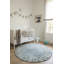 Tapis rond en coton ABC / bleu rétro / naturel ABC