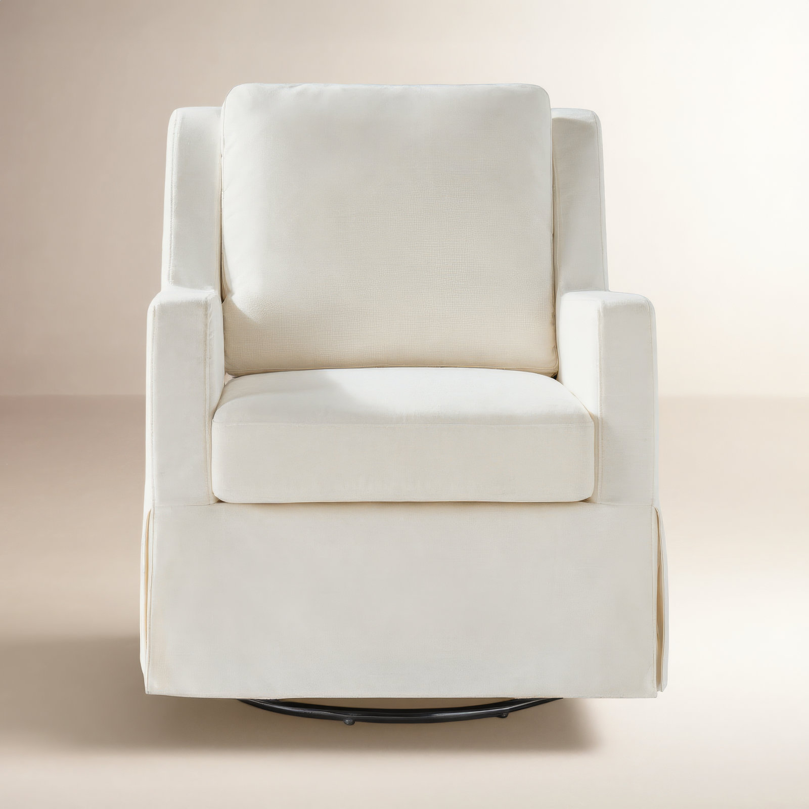 Lillie Swivel Rocking Armchair, Ivory