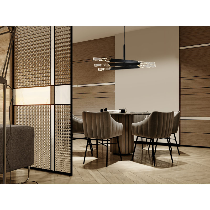 Lustre 6 lumières Mamadim, H 66,25 po x l 48 po x P 48 po, Laiton vieilli