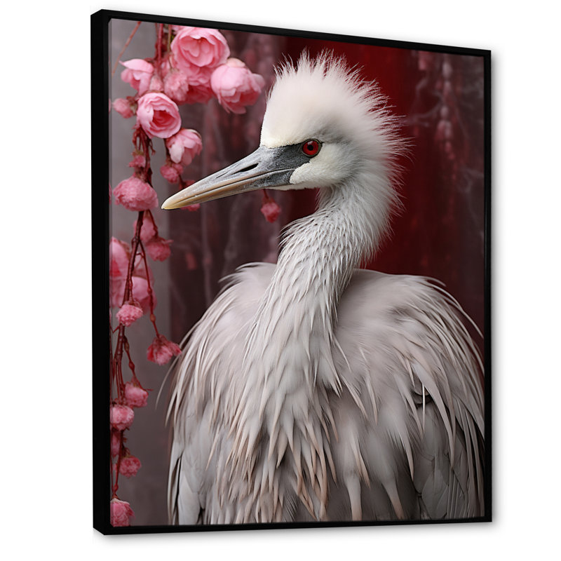Photographie majestueuse d'un oiseau blanc, H 40 po x l 30 po x P 1,5 po, Cadre flottant noir
