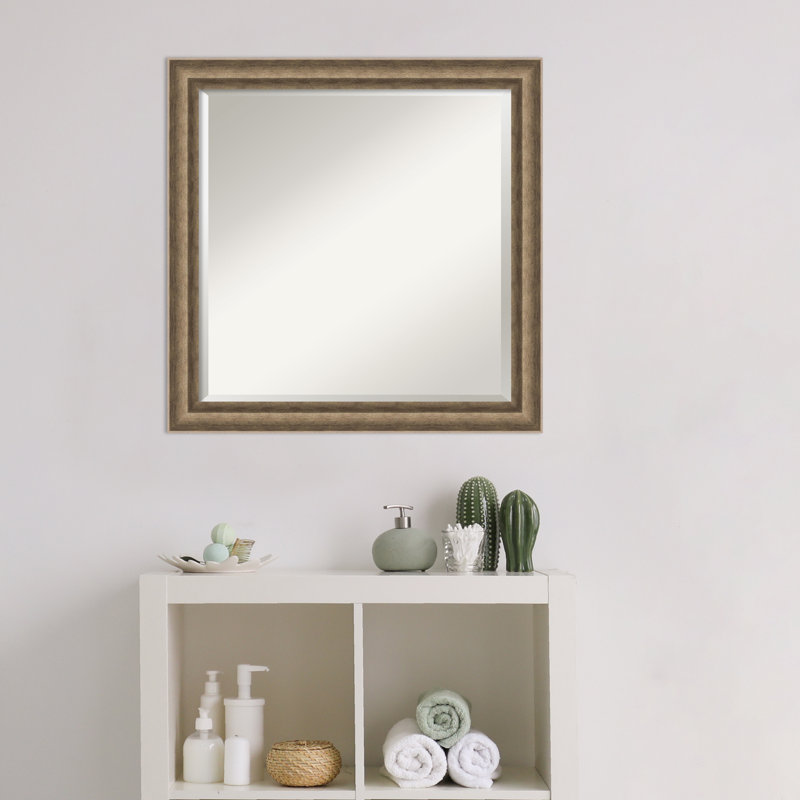 Miroir mural Earmon, 23,25 po x 23,25 po, Carré, Bronze