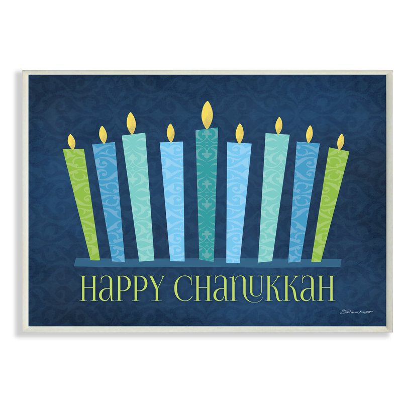 Menorah «Happy Chanukah», impression, 10 po x 15 po, Plaque