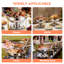 Plats de réchaud ronds pour ensemble de 4 buffets, ensembles de réchaud 6QT et réchauds à buffet avec 4 pinces, réchauds dorés pour les rassemblements de fêtes
