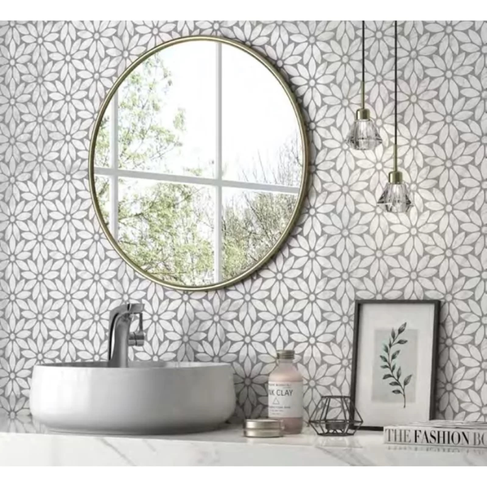 12" x 12" Carrara Marble Mosaic Tile