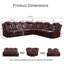 Canapé modulaire inclinable manuel en cuir 3 pièces avec lumière DEL-573930721