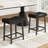 Set Of 2 Ergonomic 24" Counter Height Bar Stools With Curved PU Leather Seat, Metal Frame, Integrated Footrest, Supports 240 Lbs-1862242882-1859072644