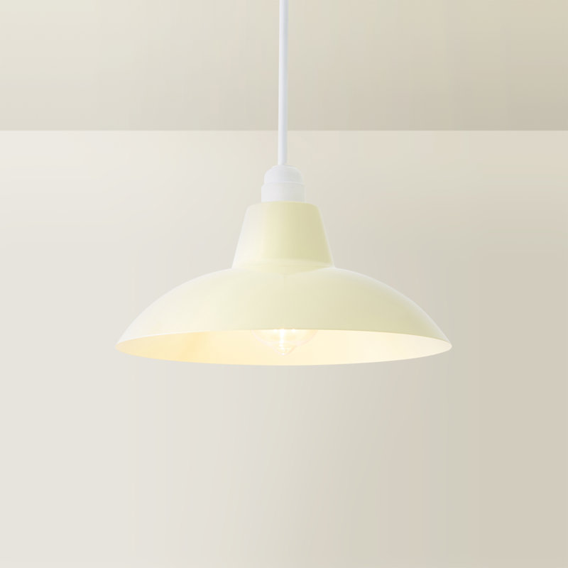 12.2cm H Metal Bowl Pendant Shade ( Clip On ), Cream