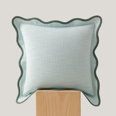 Cotton Scalloped Throw Pillow Cover