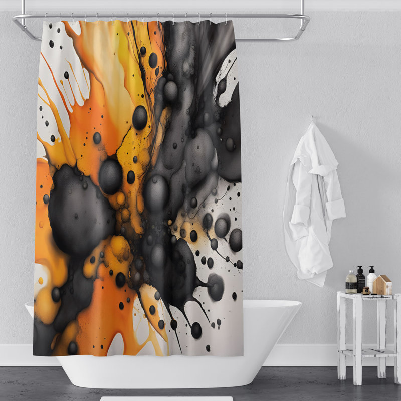 Rideau de douche abstrait, H 72 po x l 70 po