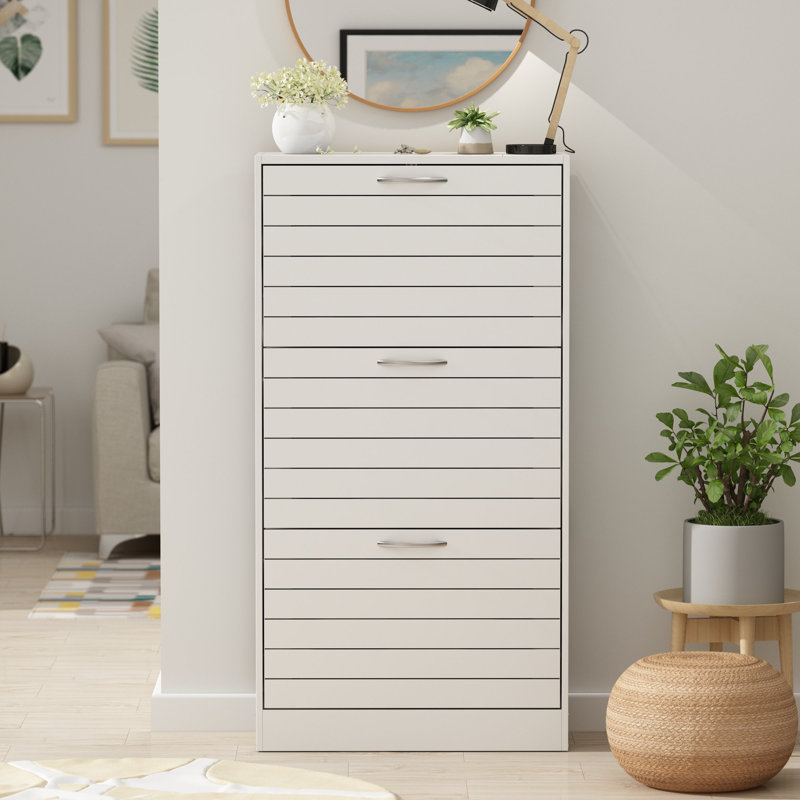 Armoire de rangement pour 10 à 10 paires de chaussures, Blanc
