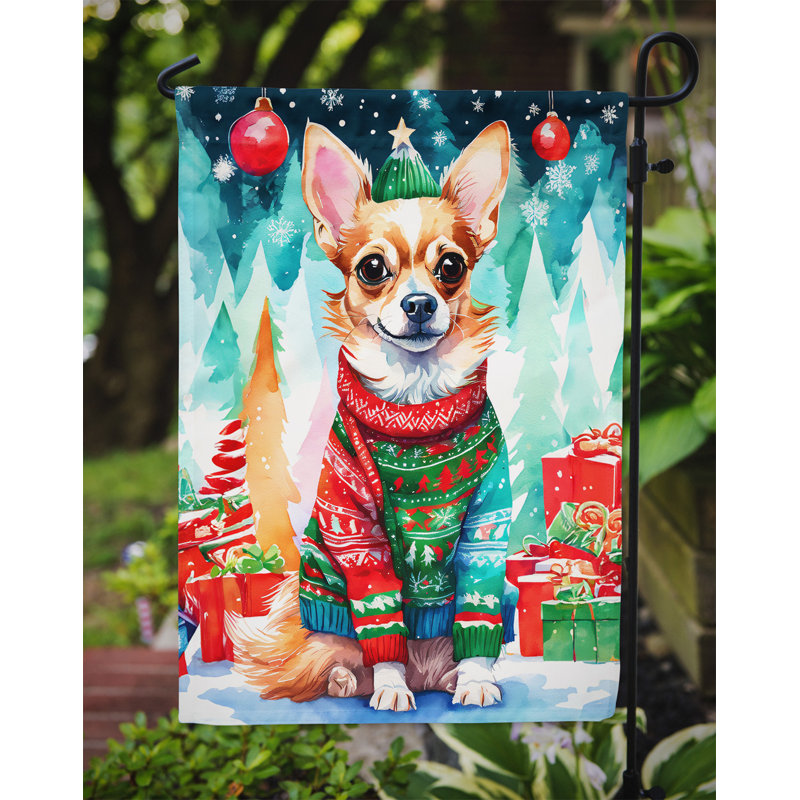 Drapeau de Noël Chihuahua, H 15,5 po x l 11,25 po
