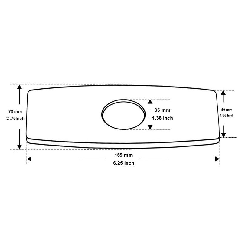 Plaque de protection pour trou de robinet de salle de bain Wovier, Or poli brillant