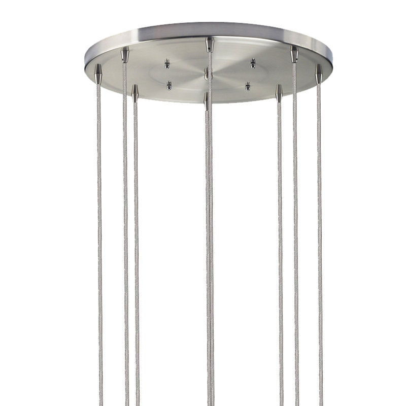 Earth 8 - Light Chandelier, Brushed Nickel, 24" H x 18" W x 18" D