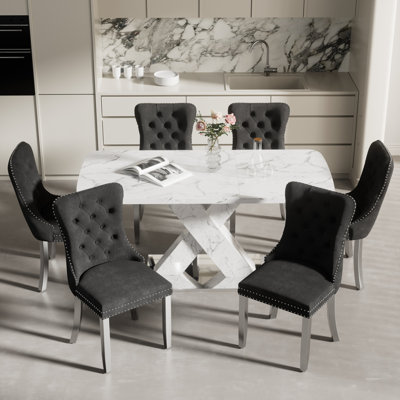 47.24''-63'' Extendable Dining Room Table Set