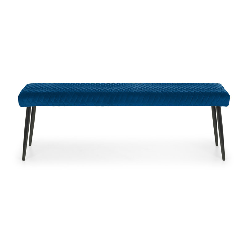 Wynnfield Velvet Upholstered Bench, Blue