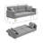 Quiniya 71.26" Modern Teddy Velvet Sofa Bed Folding Couch with Two Throw Pillows for Living Room-1922807400