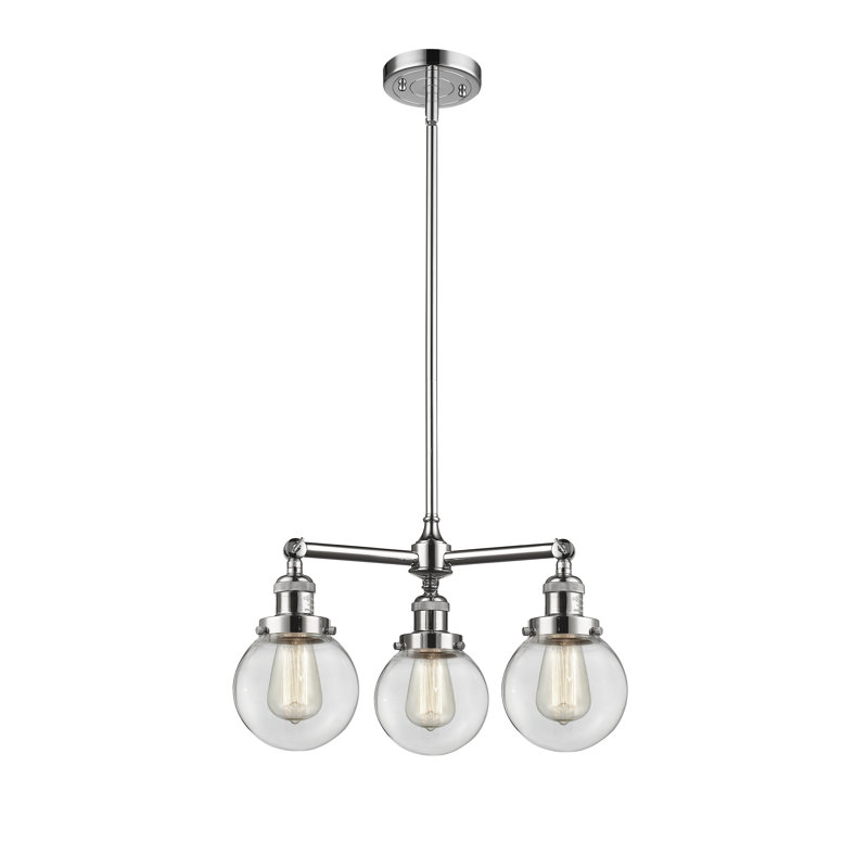 Chippewa 3 - Light Dimmable Chandelier, LED Bulb, Polished Chrome, Clear
