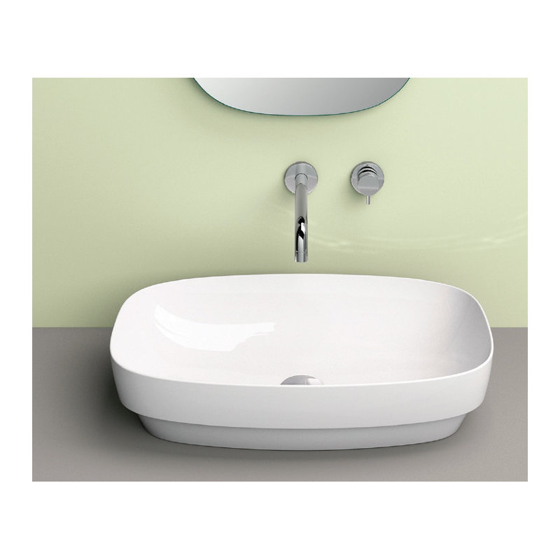 Green Bathroom Sink, 5.51" H x 25.59" W x 15.75" D