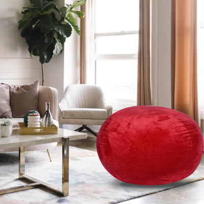Fauteuil en velours rouge de 150 cm - Housse lavable, tissu extensible, confortable pour les enfants et les adultes, garni de mousse, tissu extensible, confortable et à mémoire de forme