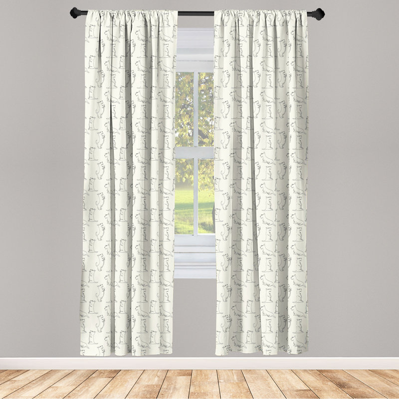 Scottie Dog Semi-Sheer Rod Pocket Sliding Panel, 28" x 95"