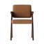 Chaise en cuir Caspar, brun