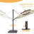 Dailing 11 Ft LED Round Patio Cantilever Aluminum Umbrella Rotatable Offset Umbrella With Base-1427659817